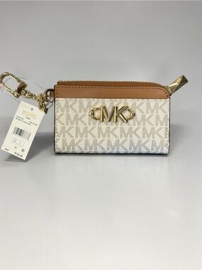 MWT Michael Kors Piper small wallet with gold chain